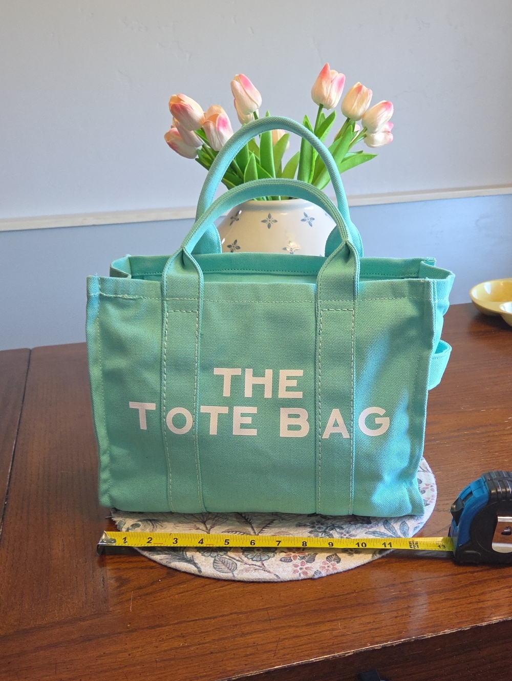 THE TOTE BAG Small Mint Canvas Tote